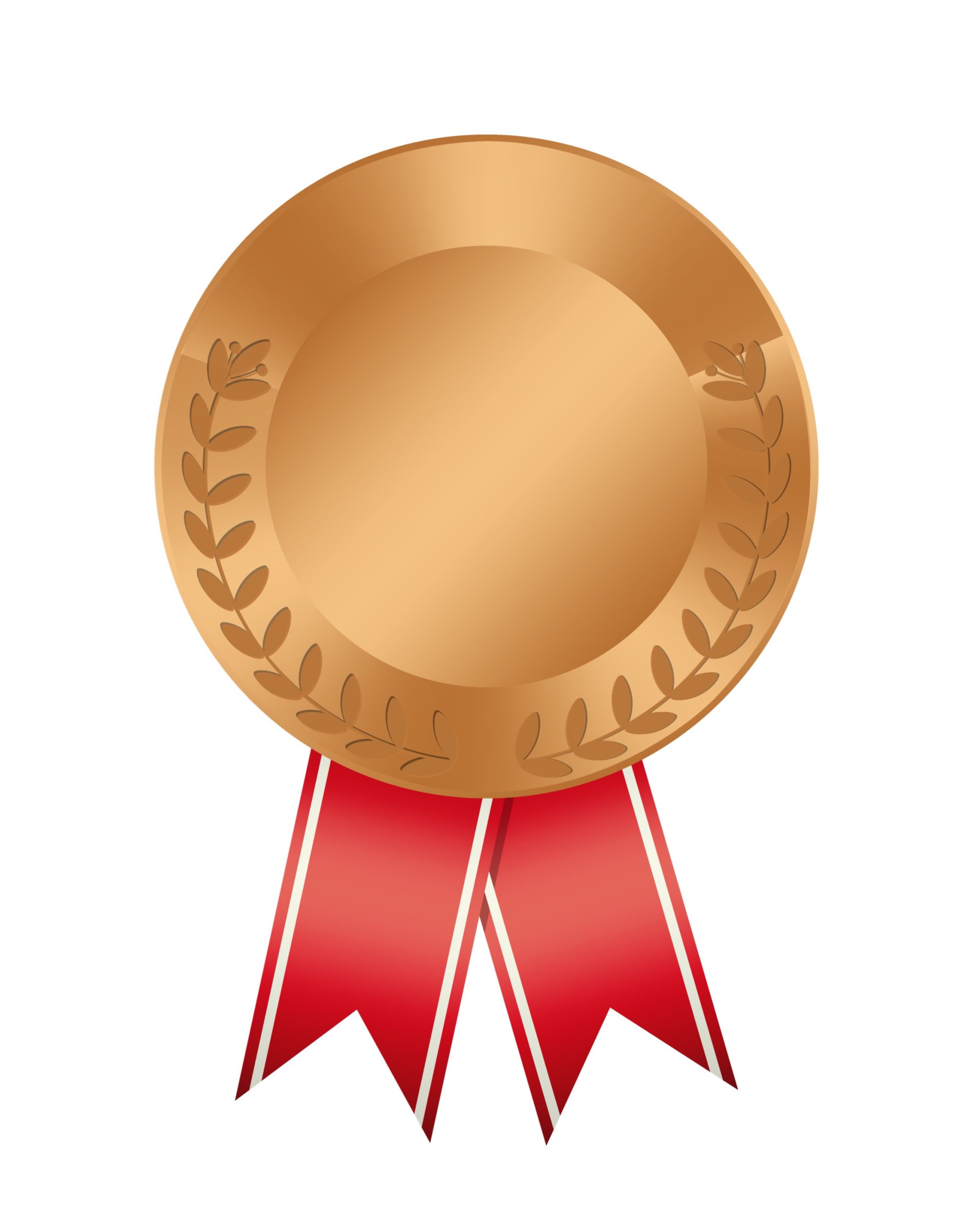 Ribon medals set on white background. Golden, silver and bronze.